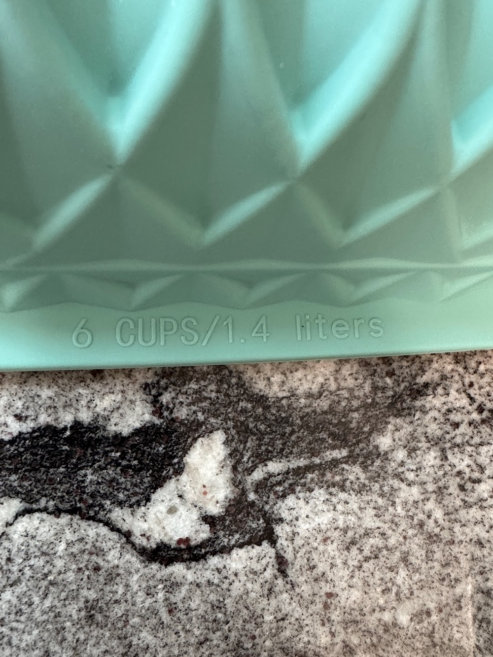 Aqua Silicone Loaf Pan with Decorative Molded Pattern - Picture 4 of 5